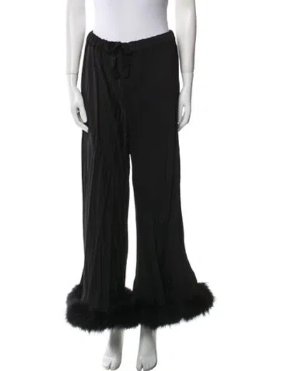 Pre-owned Sleeper Feather Trim Pajamas In Black