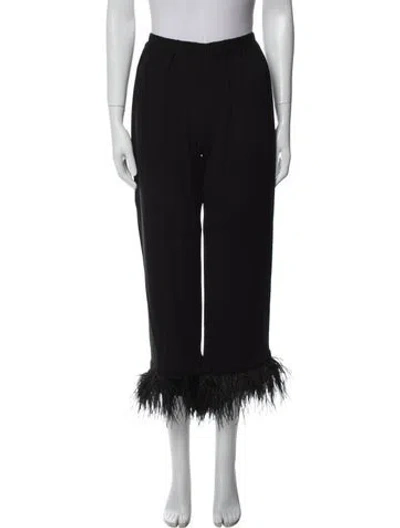 Pre-owned Sleeper Feather Trim Pajamas In Black