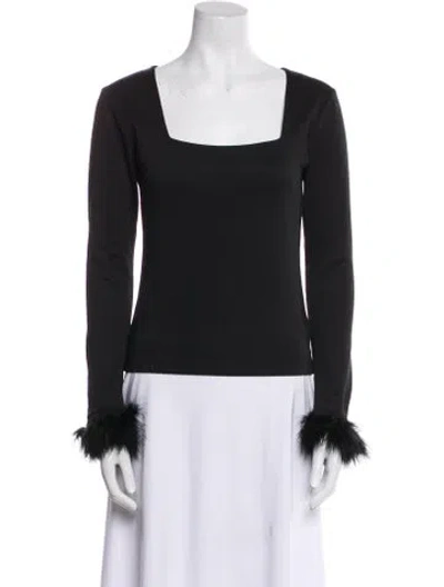 Pre-owned Sleeper Feather Trim Pajamas In Black