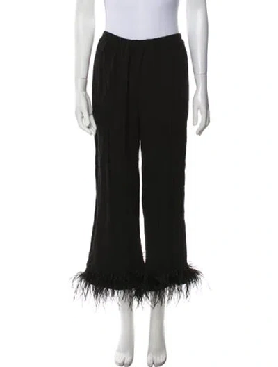 Pre-owned Sleeper Feather Trim Pajamas In Black