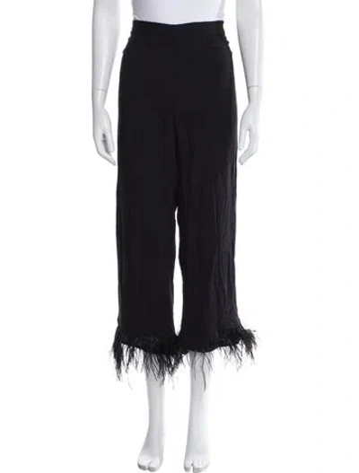 Pre-owned Sleeper Feather Trim Pajamas In Black