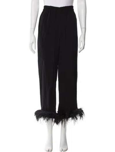 Pre-owned Sleeper Feather Trim Pajamas In Black