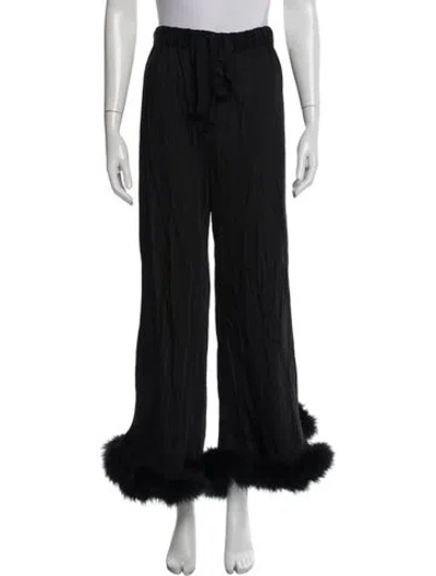 Pre-owned Sleeper Feather Trim Pajamas In Black