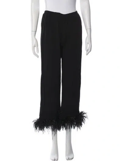 Pre-owned Sleeper Feather Trim Pajamas In Black