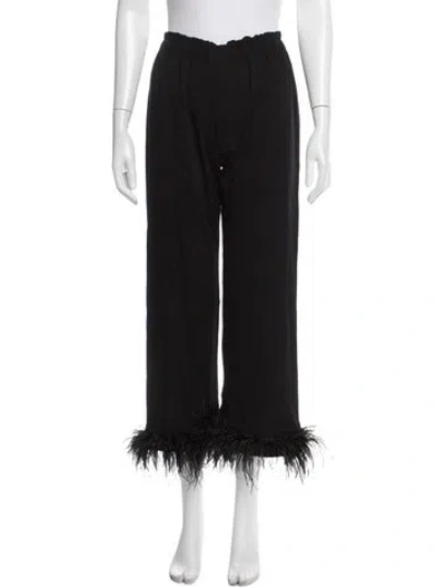Pre-owned Sleeper Feather Trim Pajamas In Black