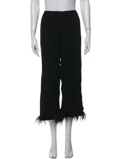 Pre-owned Sleeper Feather Trim Pajamas In Black