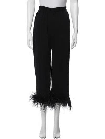 Pre-owned Sleeper Feather Trim Pajamas In Black