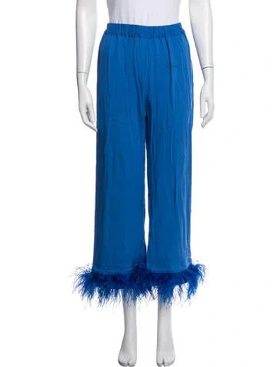Pre-owned Sleeper Feather Trim Pajamas In Blue