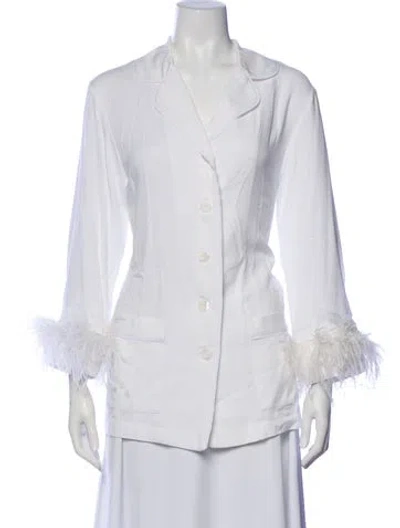 Pre-owned Sleeper Feather Trim Pajamas In Gray