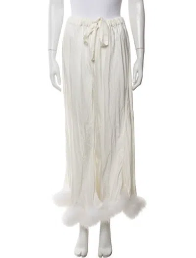 Pre-owned Sleeper Feather Trim Pajamas In Neutrals