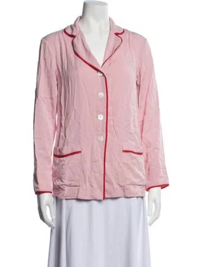 Pre-owned Sleeper Feather Trim Pajamas In Pink