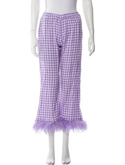 Pre-owned Sleeper Feather Trim Pajamas In Purple