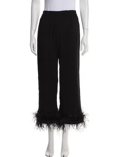 Pre-owned Sleeper Feather Trim Pajamas W/ Tags In Black