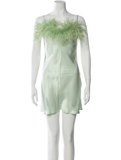 Pre-owned Sleeper Feather Trim Pajamas W/ Tags In Green