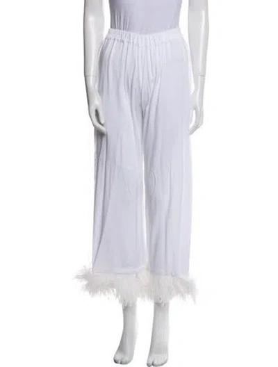 Pre-owned Sleeper Feather Trim Pajamas W/ Tags In White