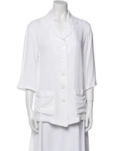 Pre-owned Sleeper Feather Trim Pajamas In White