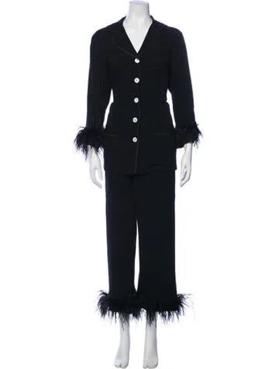 Pre-owned Sleeper Feather Trim Set In Black