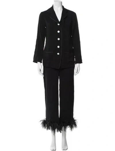 Pre-owned Sleeper Feather Trim Set In Black