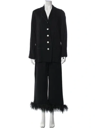 Pre-owned Sleeper Feather Trim Set In Black