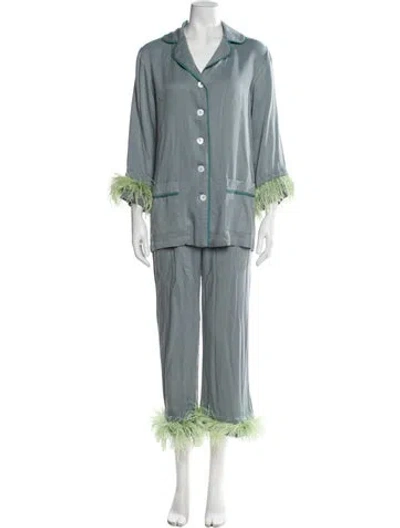 Pre-owned Sleeper Feather Trim Set In Gray