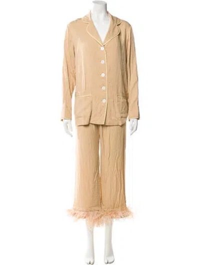 Pre-owned Sleeper Feather Trim Set In Neutral