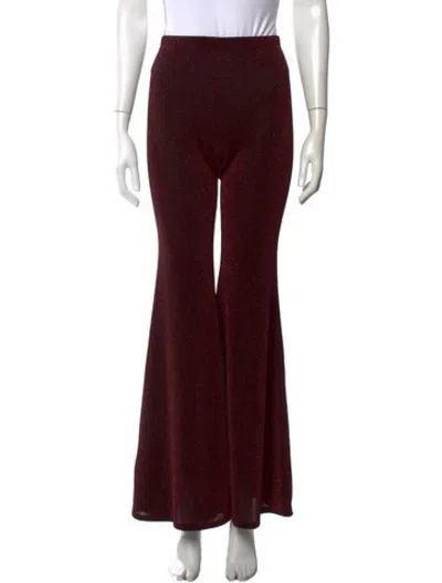 Pre-owned Sleeper Flared Pants In Burgundy