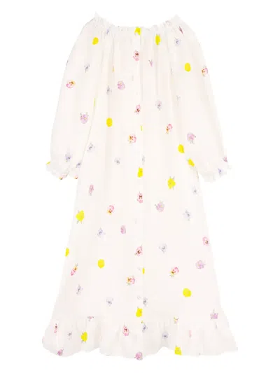Sleeper Floral-print Button-up Dress In Pink