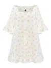 Sleeper Floral-print Button-up Dress In White
