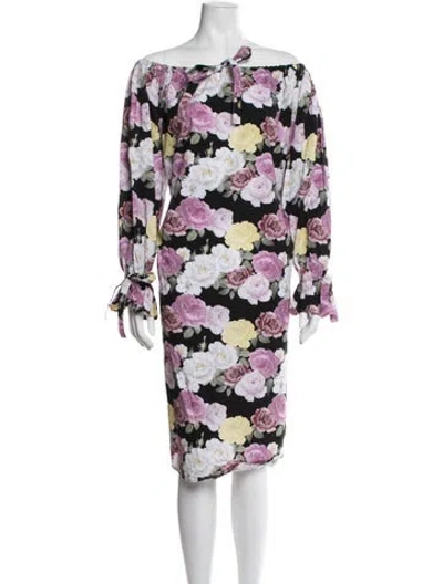 Pre-owned Sleeper Floral Print Knee-length Dress In Multi
