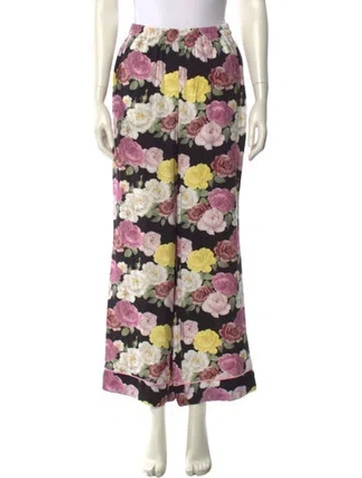 Pre-owned Sleeper Floral Print Wide Leg Pants W/ Tags In Multi