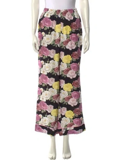 Pre-owned Sleeper Floral Print Wide Leg Pants W/ Tags In Multi