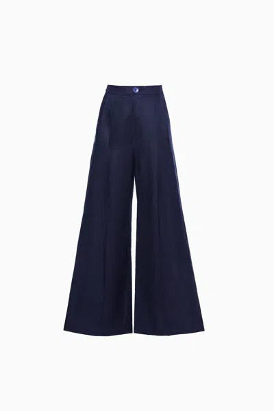 Sleeper Flower Power Suit Pants In Navy