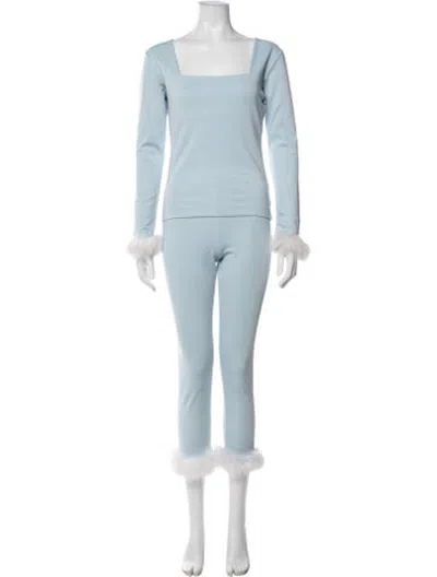 Pre-owned Sleeper Fur Trim Pajamas In Blue