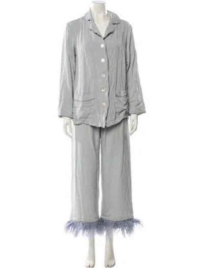 Pre-owned Sleeper Fur Trim Pajamas In Gray