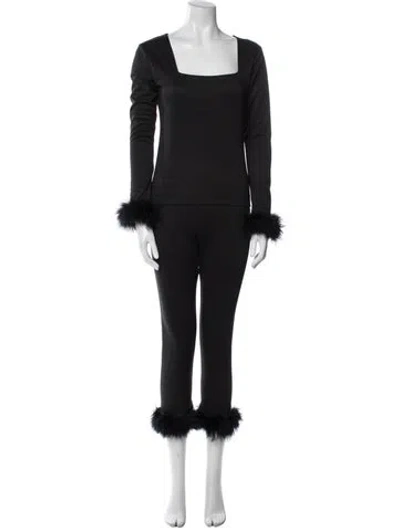 Pre-owned Sleeper Fur Trim Set In Black