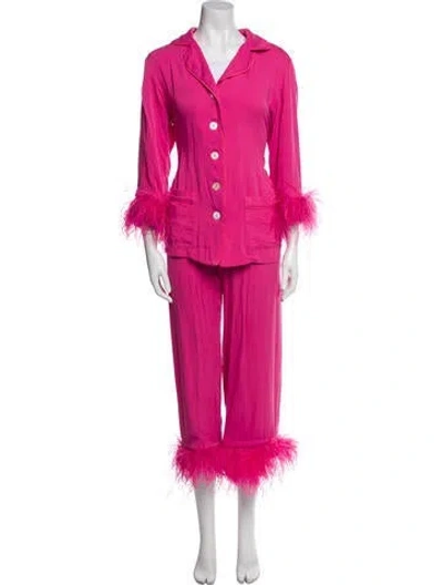 Pre-owned Sleeper Fur Trim Set In Pink