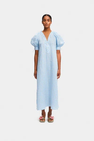Sleeper Garden Dress In Blue Vichy