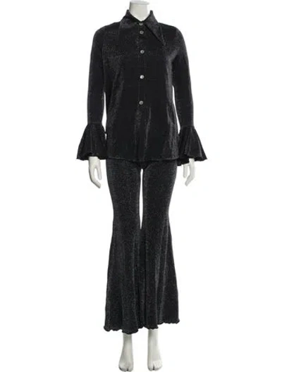 Pre-owned Sleeper Glitter Accents Pant Set W/ Tags In Black