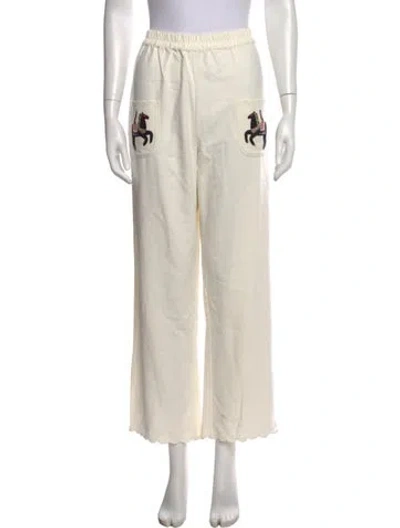 Pre-owned Sleeper Graphic Print Wide Leg Pants In Neutrals