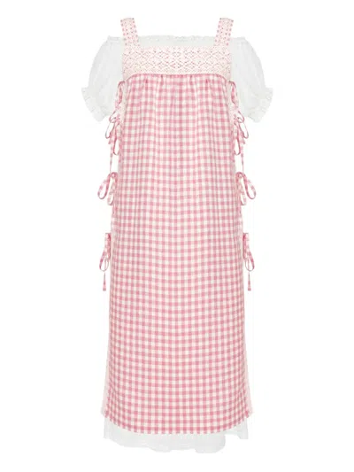 Sleeper Greta Layered Dress In Pink