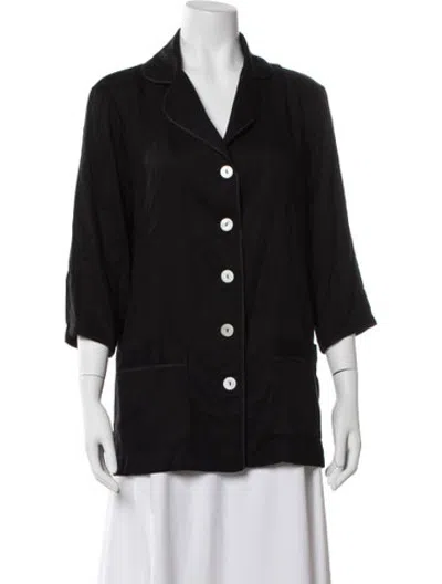 Pre-owned Sleeper Grosgrain Trim Pajamas In Black