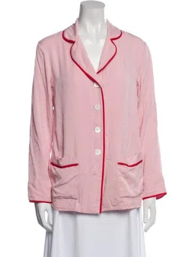 Pre-owned Sleeper Grosgrain Trim Pajamas In Pink
