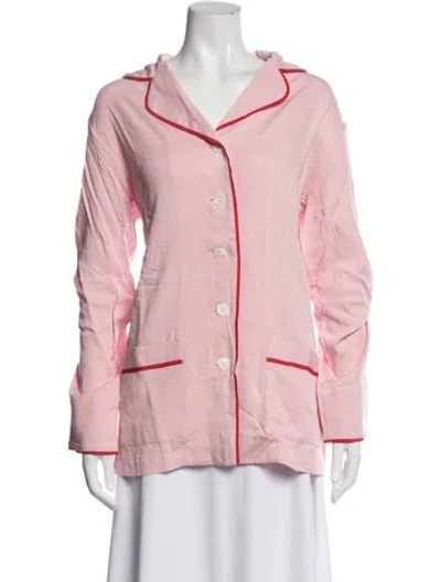 Pre-owned Sleeper Grosgrain Trim Pajamas In Pink