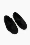 Sleeper Kiwi Kiwi Shearling Ballet Flats In Black