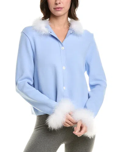 Sleeper Kylie Hooded Cardigan In Blue