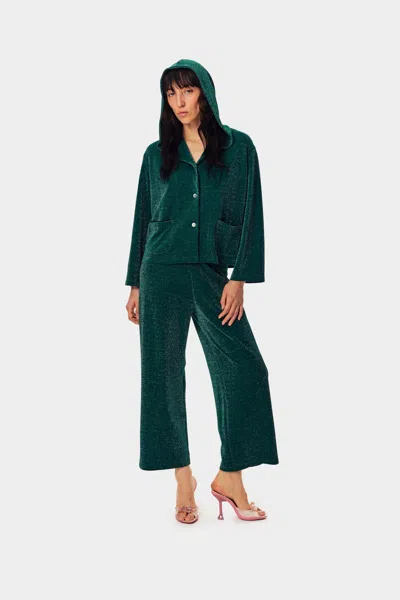 Sleeper Kylie Lurex Hooded Set In Green