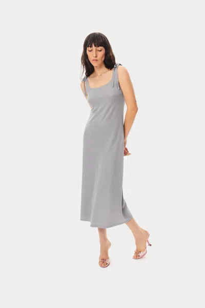 Sleeper Kylie Lurex Slip Dress In Silver
