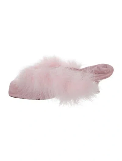 Pre-owned Sleeper Leather Slides In Pink