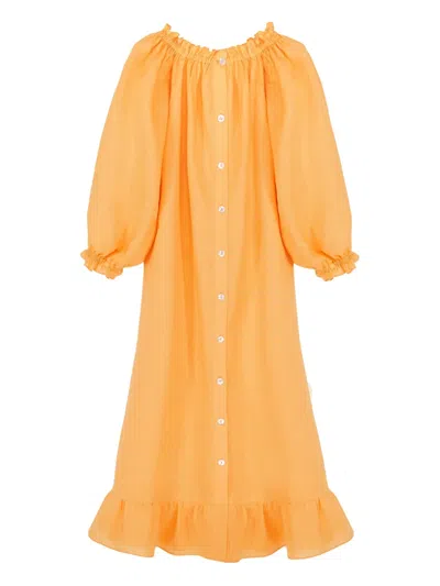 Sleeper Linen Dress In Orange