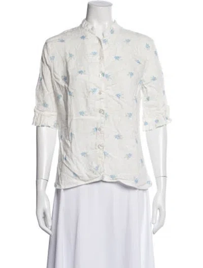Pre-owned Sleeper Linen Floral Print Nightgown In Multi